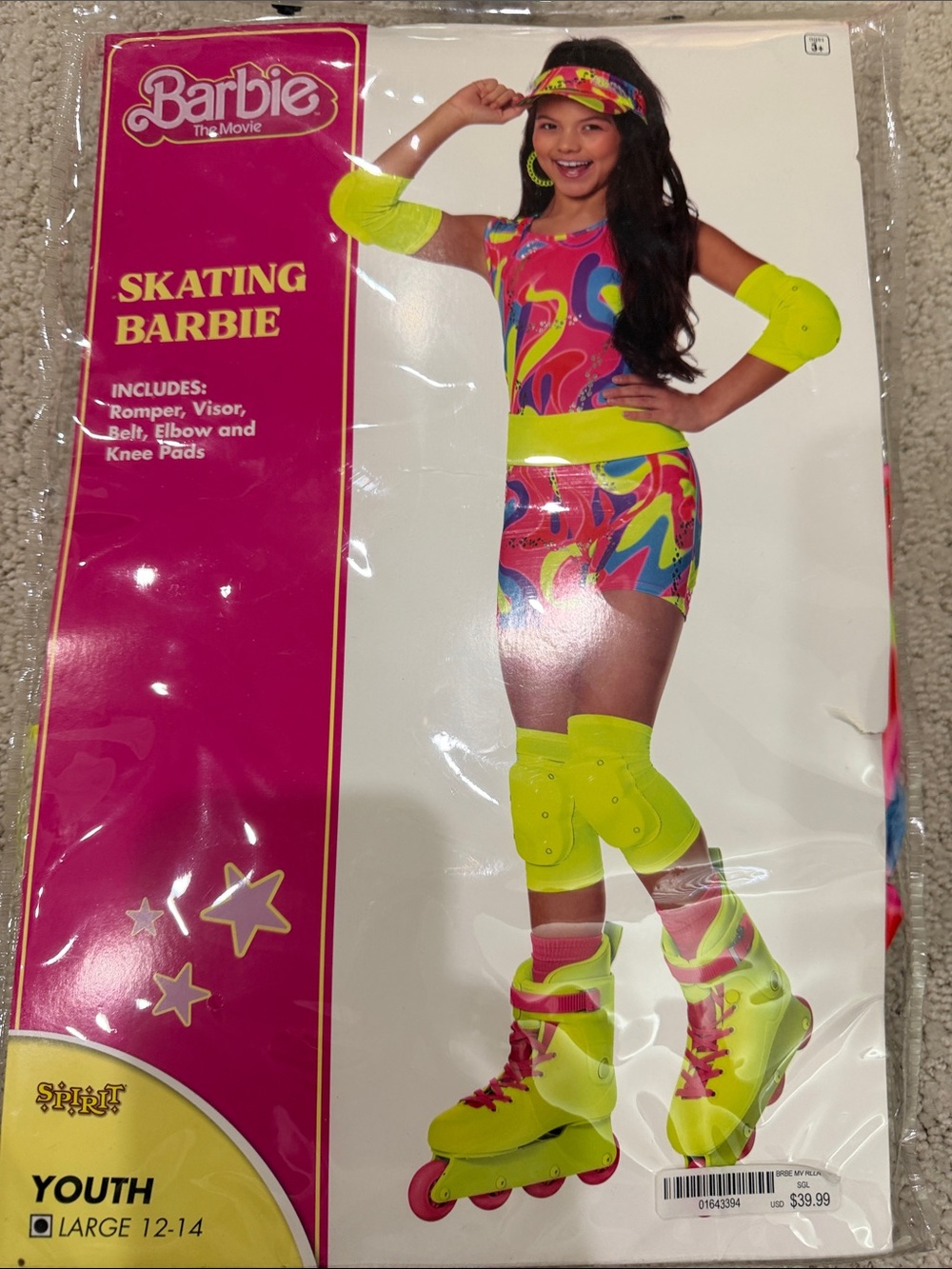 Spirit Barbie Neon Yellow & Multicolor Skating Costume
